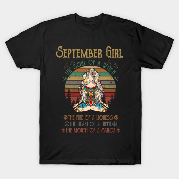 Yoga September Girl T-Shirt by thuahoai